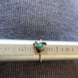 Rings tiny child's.  Native American Vintage. Sterling Turquoise  5 1/4